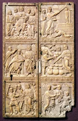 Díptico que Muestra los Milagros de Cristo, c.450-460 d.C.